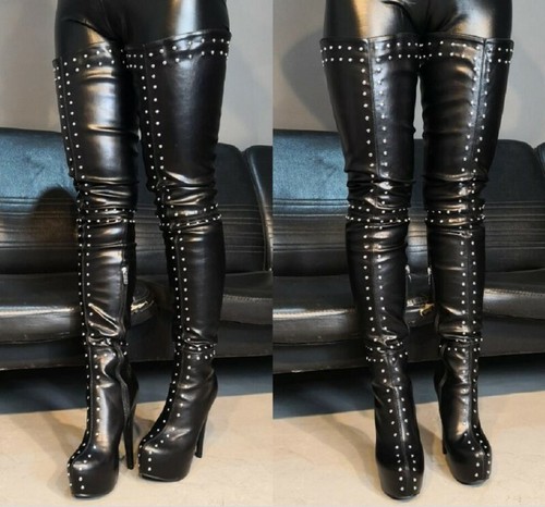 studded thigh high boots